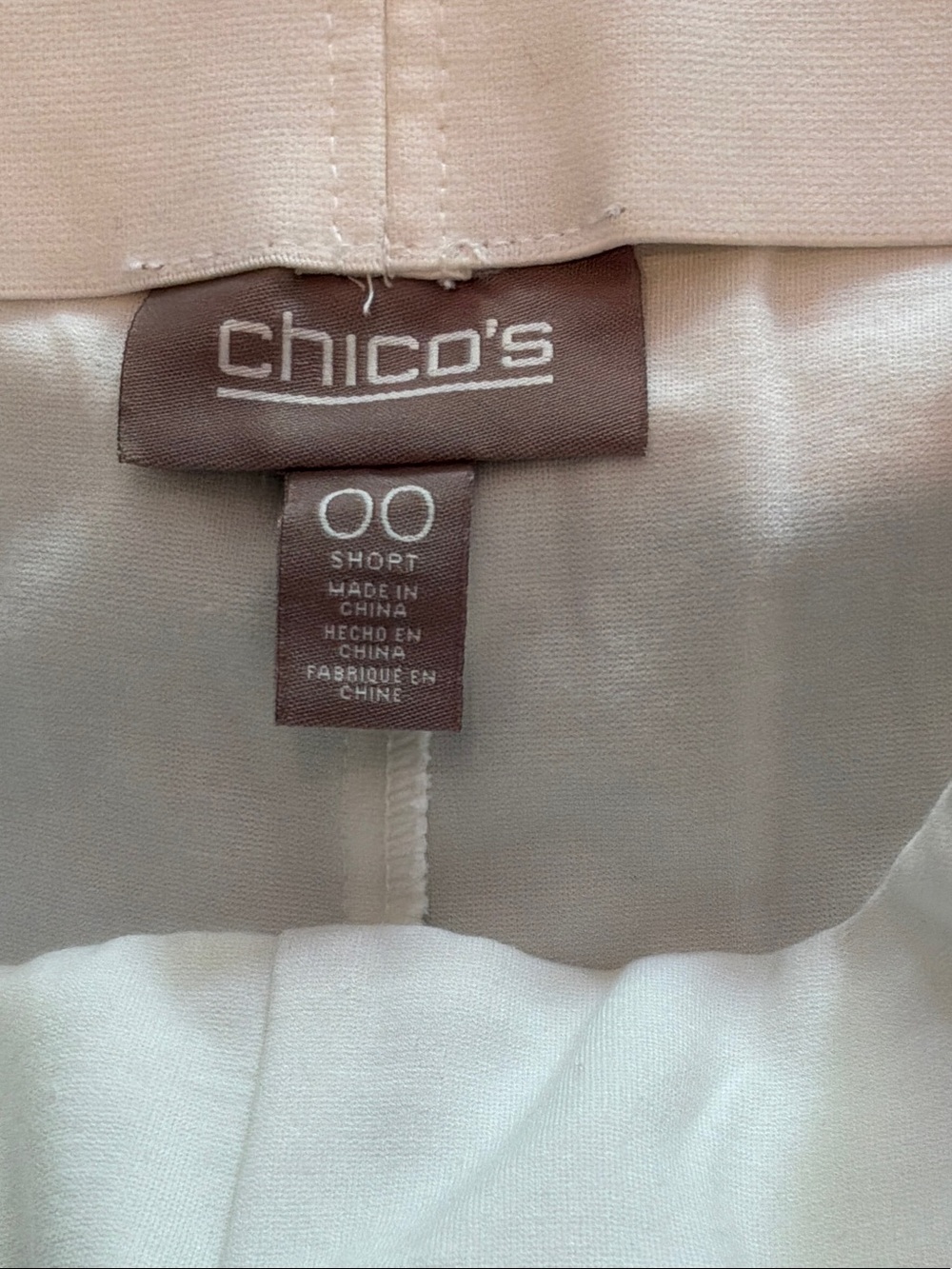 Chico's winter white pants 00 short